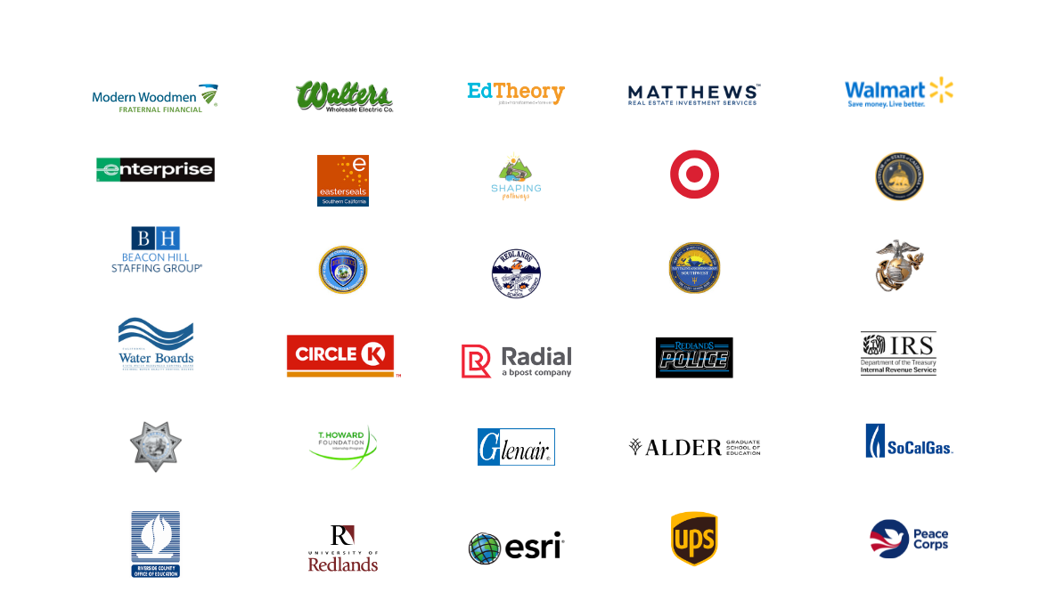 A series of employer logos.