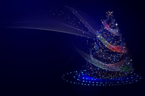 christmas tree at night graphic