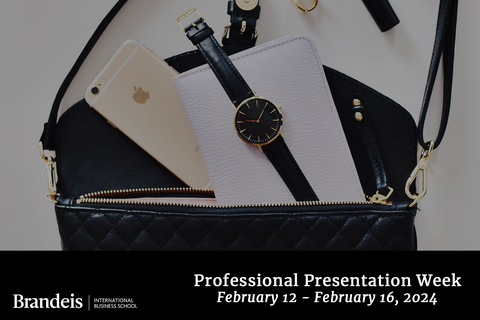 Image of purse with items. Professional Presentation Week