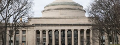 picture of MIT campus with students