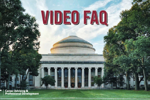 Photo of Killian Court with the words video faq