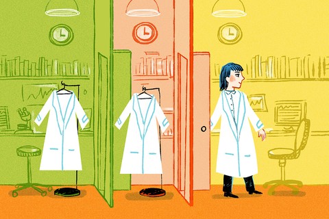 illustration of lab scientist