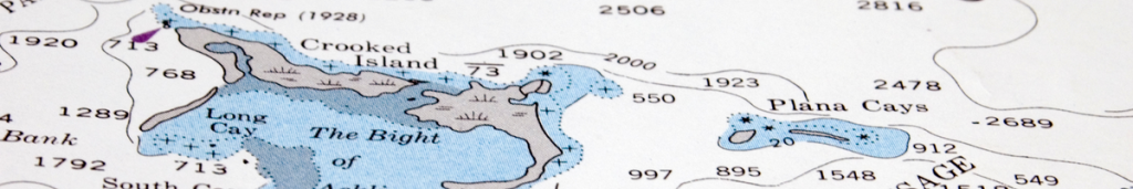 Close-up of part of a nautical map