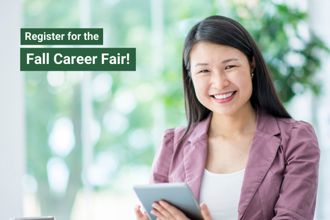 Beside a photo of a smiling woman in a colorful blazer, the text reads,