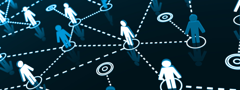 a digital network of people connected by lines