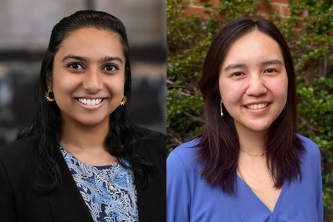 Headshots: Mitali Chowdhury ’24 (left) and Christina Kim ’24