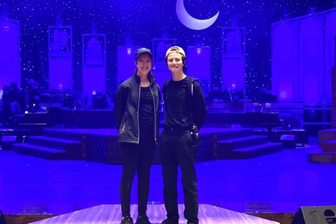 Megan Meadors and Fig Vance on stage after