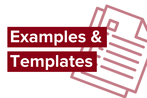 examples & templates text with an icon of a document