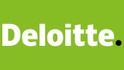 Deloitte in white on a green background