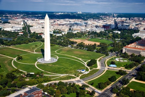 Aerial view of the Washington Monument