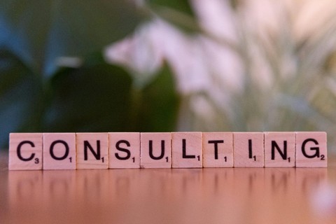 The word consulting spelt out