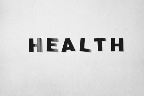 The word Health in black lettering on a white background