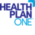 Health Plan One - TEXT. Health Plan in dark blue, one in light blue. Right hand corner has a small light blue bracket - like an outline.