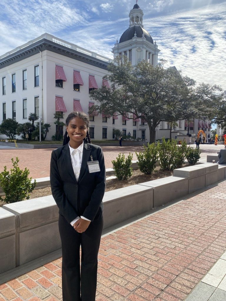 A solo photo of Makana while on her internship journey.