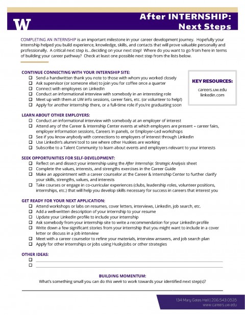 After Internship – Next Steps