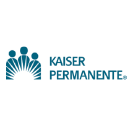 Kaiser Permanante in blue text against a white backdrop