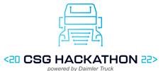 Daimler CSG Hackacthon 2022 with a graphic of a blue truck