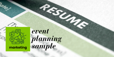 Marketing (Event Planning) Resume Sample