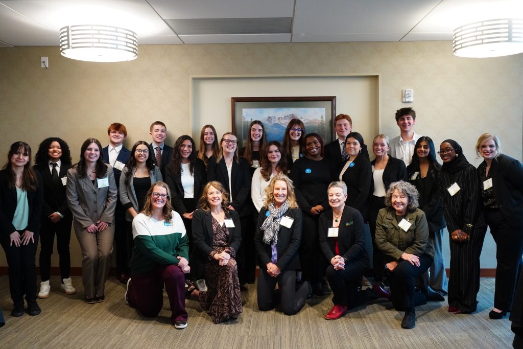 Image of 2025 participating students and industry judge panel