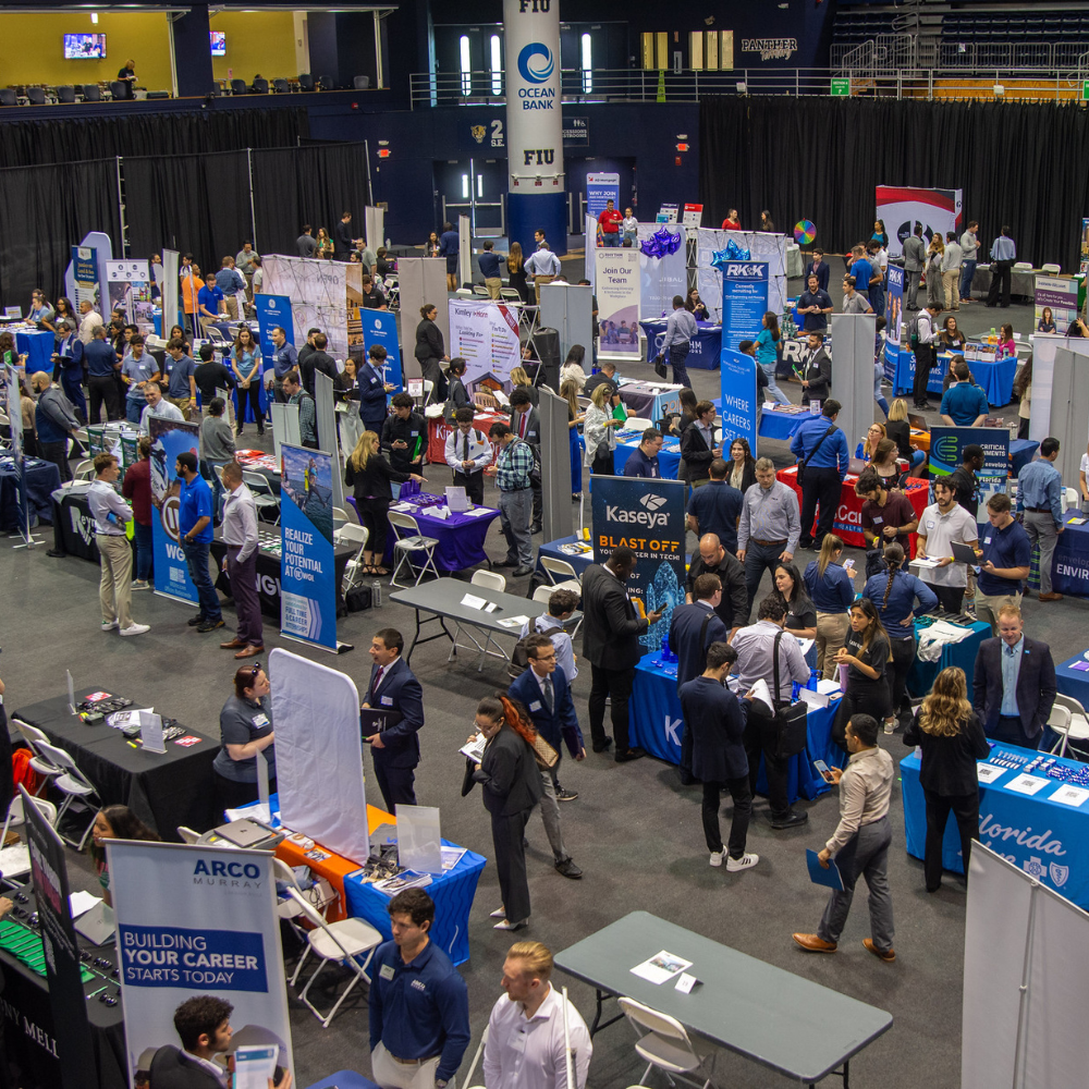image of career fair attendees at FIU