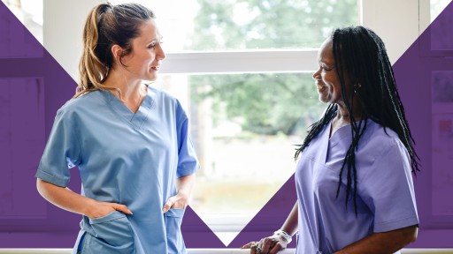 Two healthcare professionals having a meeting