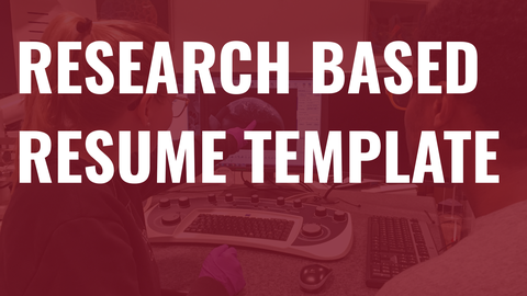 Research Based Resume TEMPLATE (STEM & Pre-Health) w/Description