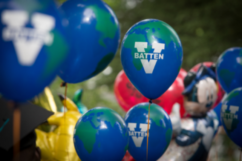 balloons with the Batten School logo