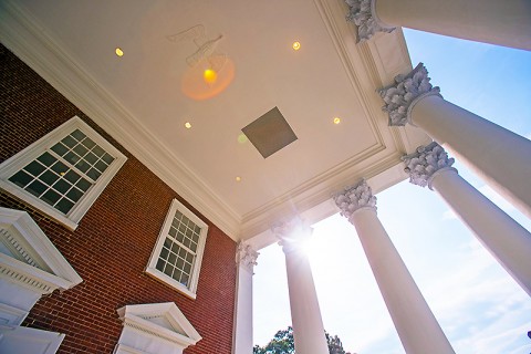 the columns and awning of the Rotunda