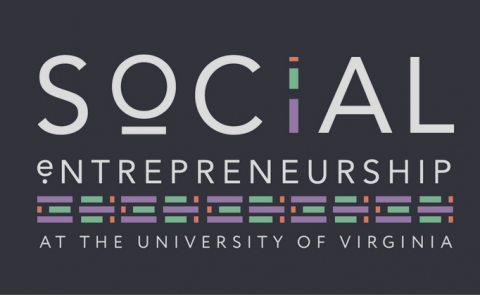 logo for Social Entrepreneurship at UVA, modern with a black background