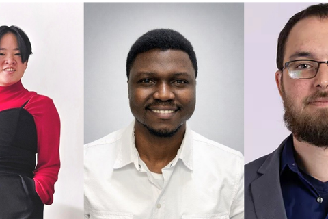 Photo of Gabri Notov, Alfred Akinlalu, and Nicholas Pyle, our Student Employees and Supervisor of the Year for 2026