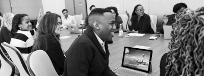 People sitting in a conference room