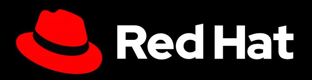Red Hat logo, black background
