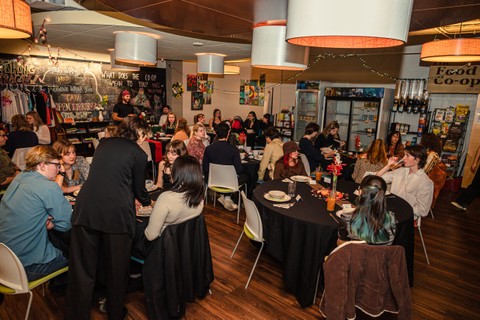 The Binghamton Food Co-Op, a student-run organic grocery store and restaurant, hosts their Harvest Dinner, consisting of a 4-course family style autumnal feast.