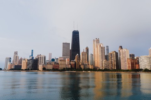 Skyline of the city of Chicago taken from the lakeside