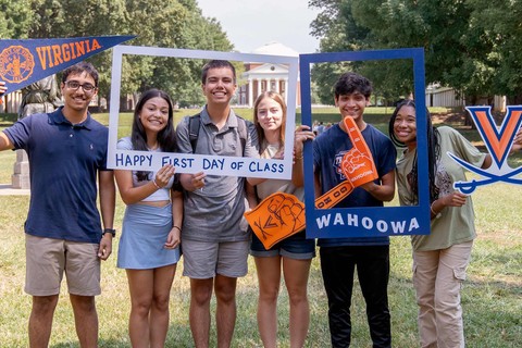 UVA students on the first day of classes