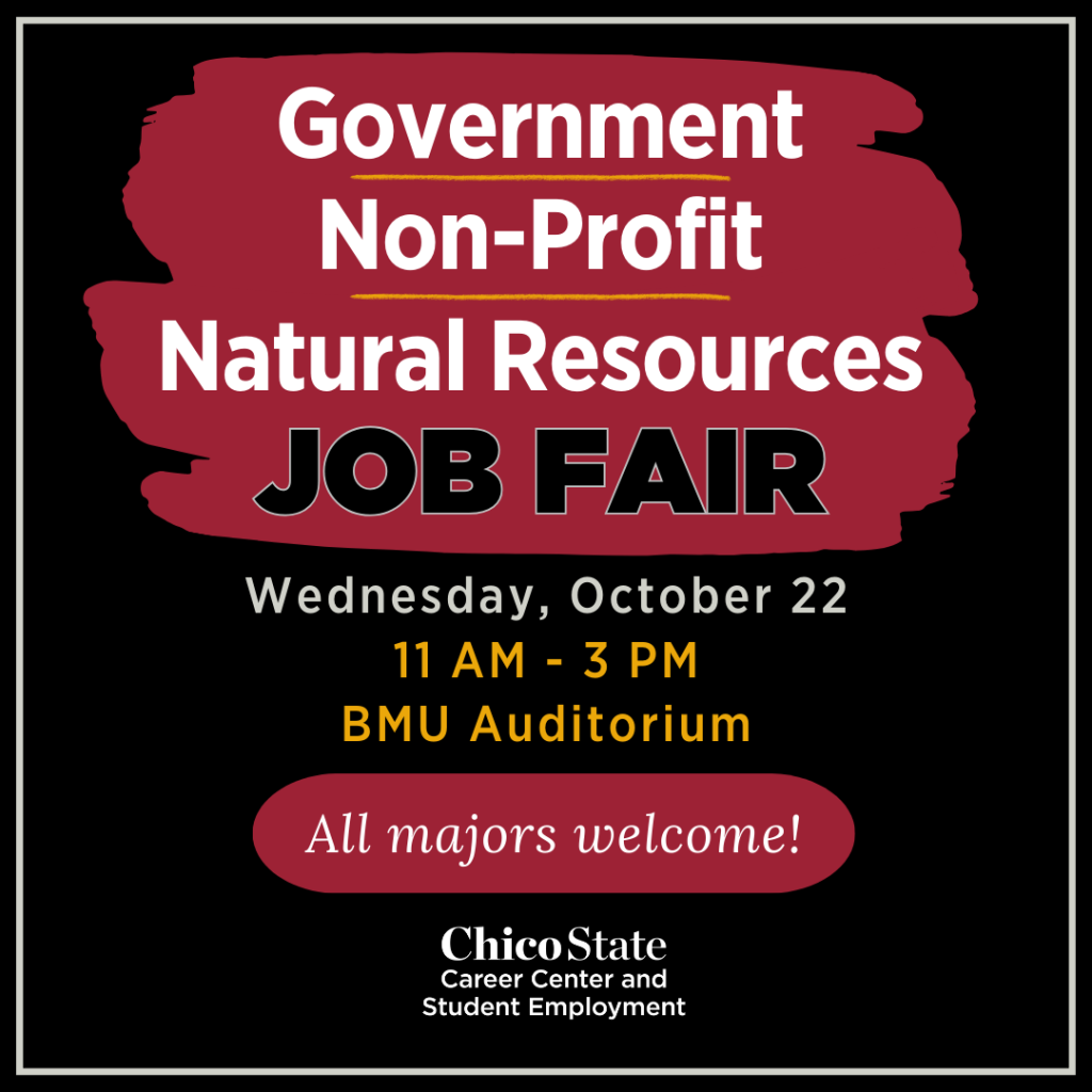 Government, Non-profit, Natural Resources Job Fair
Wednesday, October 22, 2025, 11am-3pm