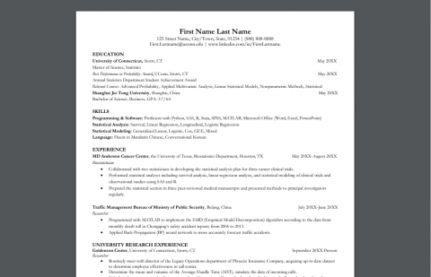 Résumé Examples