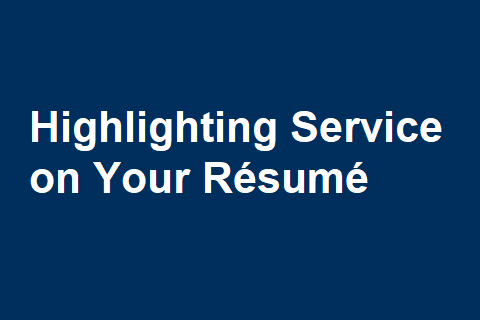 Highlighting Service on Your Résumé