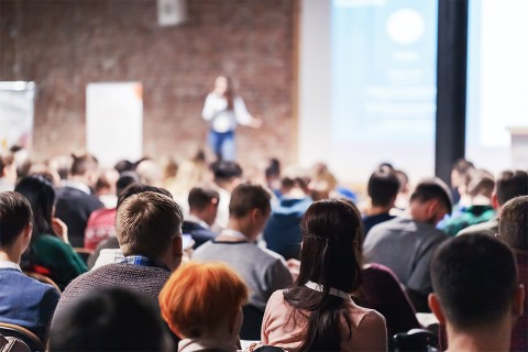 Speaker presenting during a breakout session.