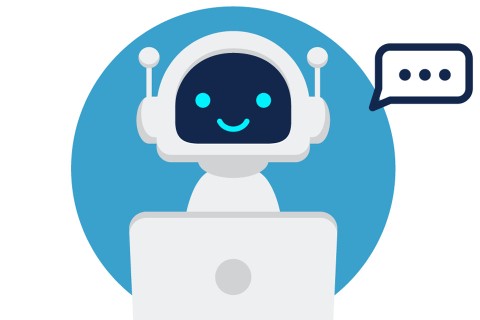 Smiling robot illustration.