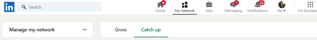 This is a snapshot of the "My Network" view on LinkedIn where you can view the connections you have on the platform.
