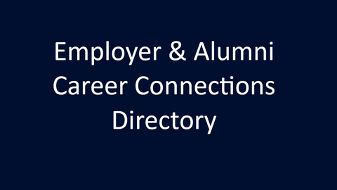 Employer & Alumni Career Connections Directory