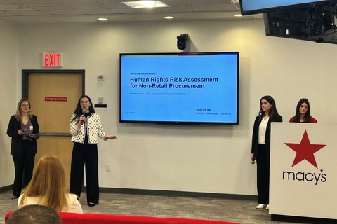 Four business grad students presenting for Macy's.