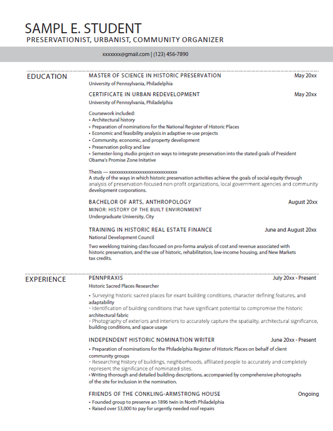 Master s student resume samples - HistoricPreservation2 Resume Logo 