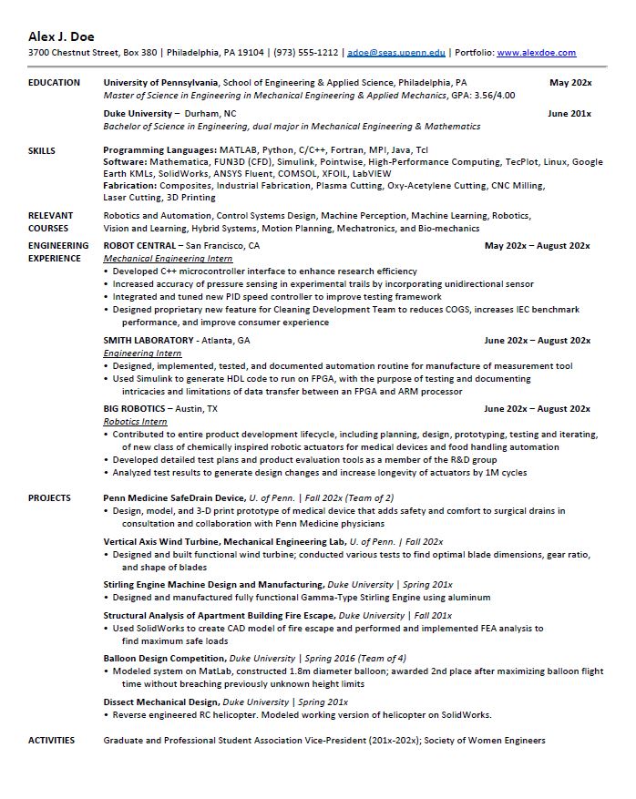 Master’s student resume samples Career Services University of Master’s student resume samples Career Services University of