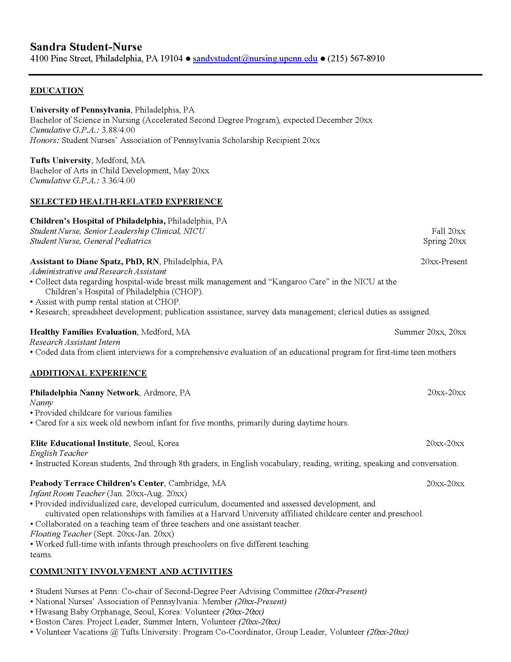 resume examples .edu