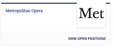 The Metropolitan Opera - click to view open positions