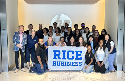 Rice Business students visiting HP for a career trek.